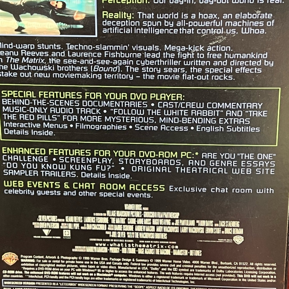Matrix DVD Widescreen Edition EUC - Picture 4 of 4